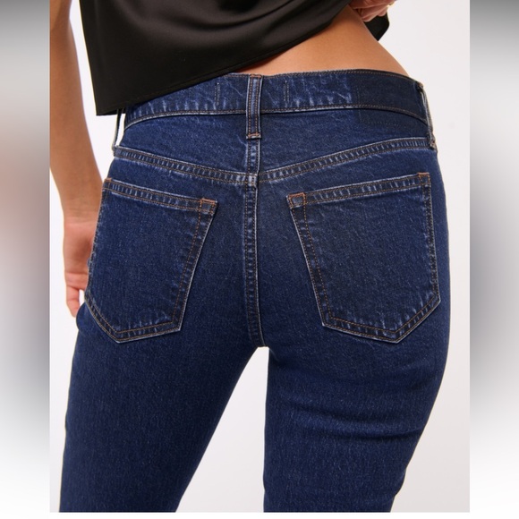 Abercrombie & Fitch Mid Rise Bootcut Jeans NWT 25S Dark Rinse - Picture 6 of 8